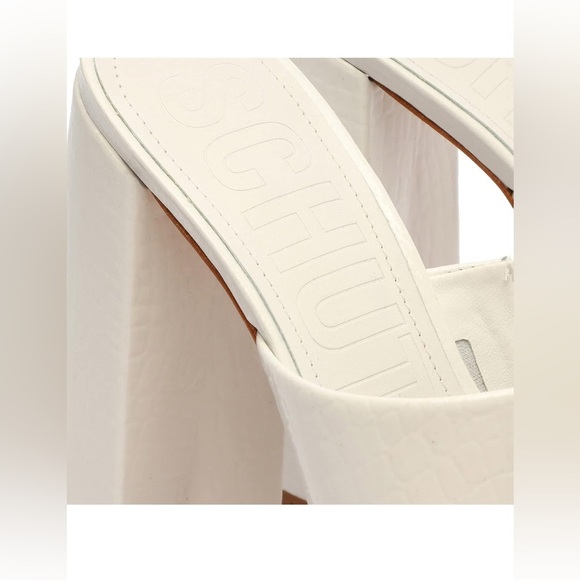 Schutz Darah white platform crock embossed upper platform slides sz 10 nwob - Picture 6 of 7